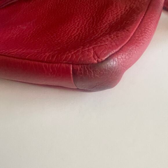 Fossil Erin Crossbody Bag Womens Red Pebbled Leather Top Zip Handbag Purse - Picture 7 of 12